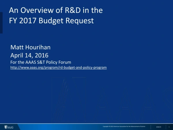 An Overview of R&amp;D in the FY 2017 Budget Request