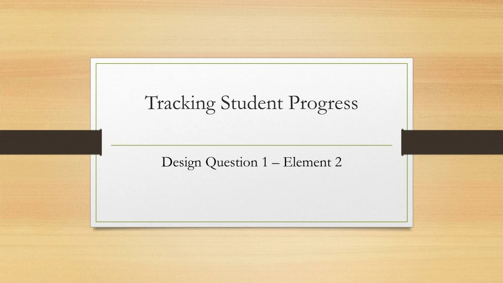 tracking student progress