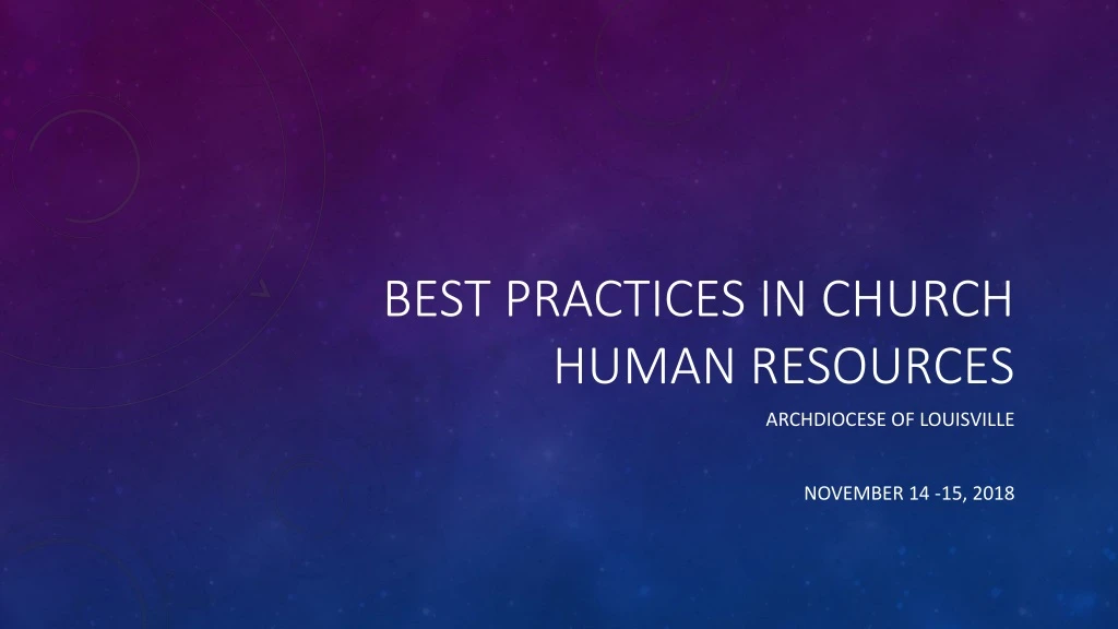 best practices in church human resources