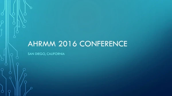 AHRMM 2016 Conference