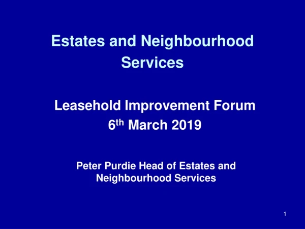 Estates and Neighbourhood Services