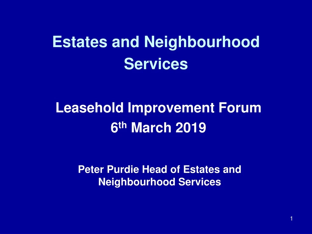 estates and neighbourhood services