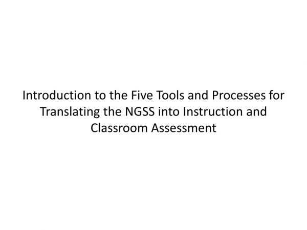 My thoughts about the NGSS ...