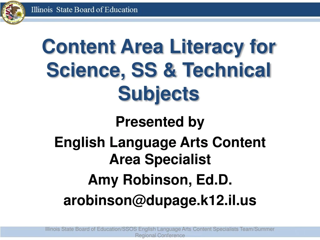 content area literacy for science ss technical subjects