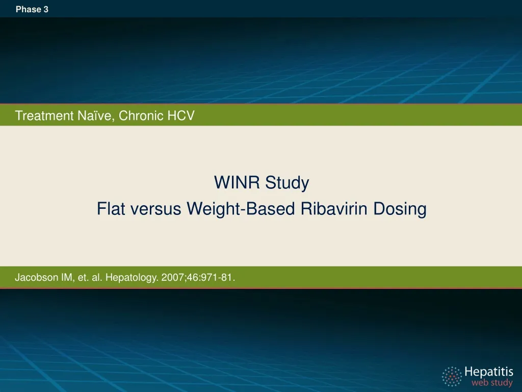 winr study flat versus weight based ribavirin dosing