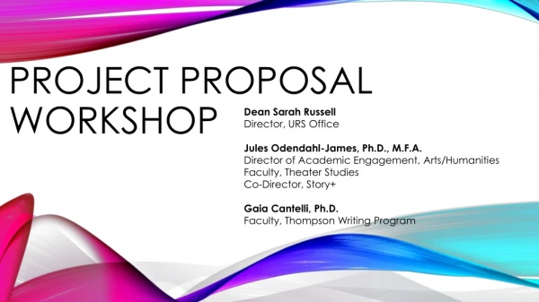 Project proposal workshop