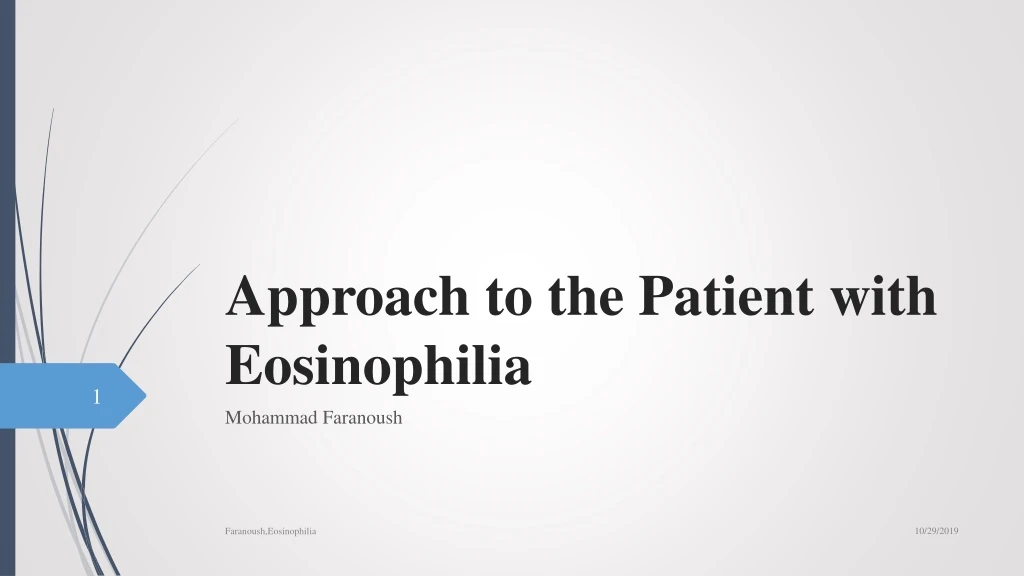 approach to the patient with eosinophilia