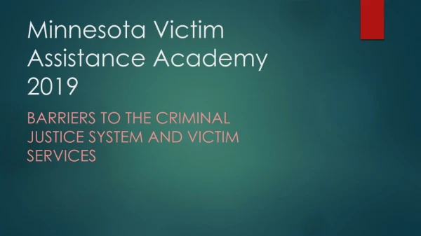 Minnesota Victim Assistance Academy 2019