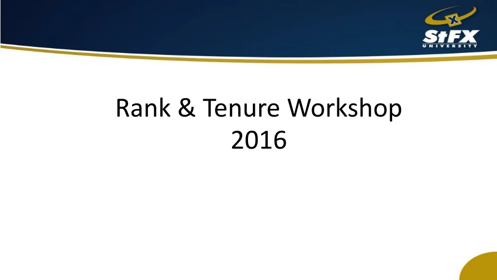 rank and tenure workshop