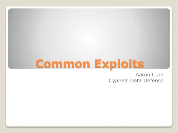 Common Exploits