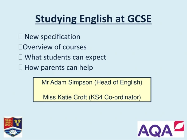 Studying English at GCSE