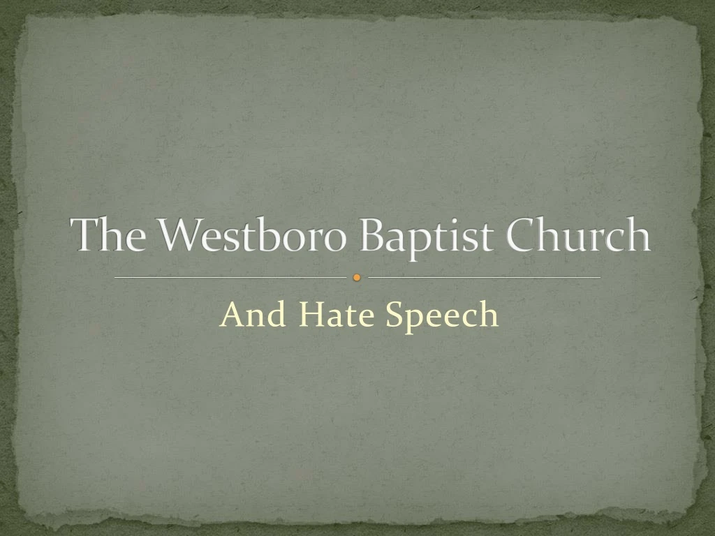 the westboro baptist church