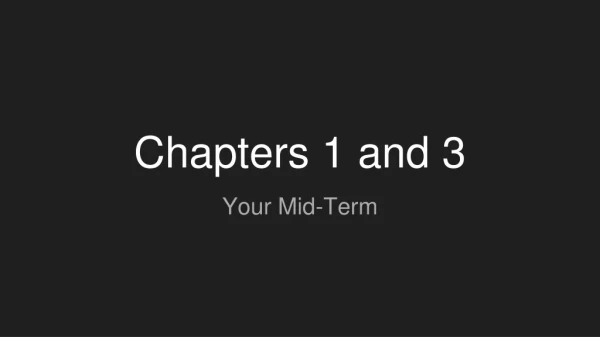 Chapters 1 and 3