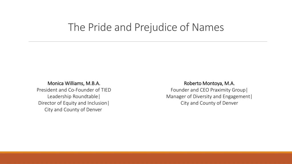 the pride and prejudice of names