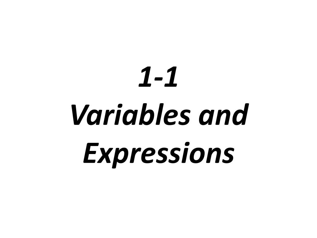 1 1 variables and expressions