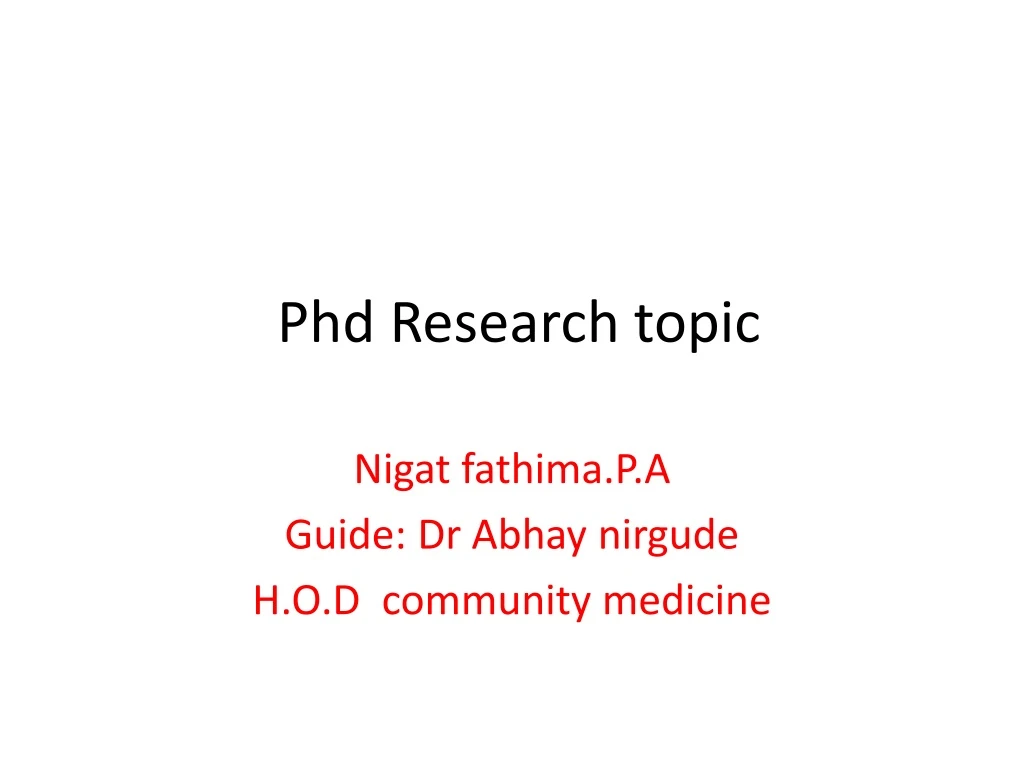 p hd research topic