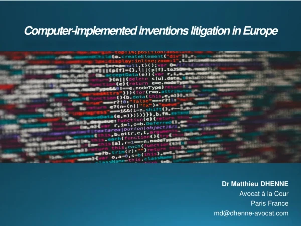 Computer-implemented inventions litigation in Europe