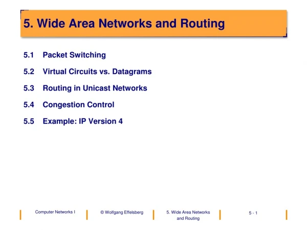5. Wide Area Networks and Routing
