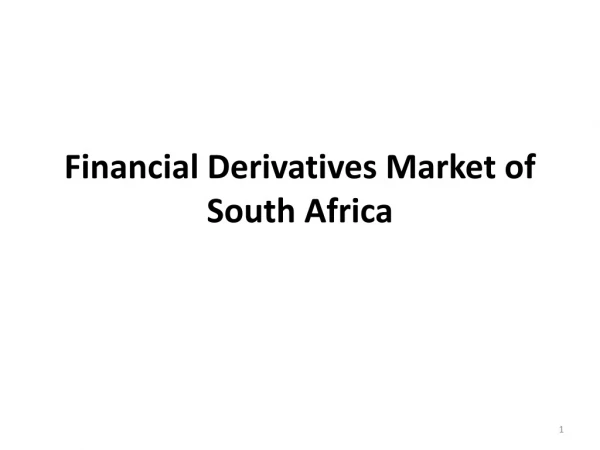 Financial Derivatives Market of South Africa