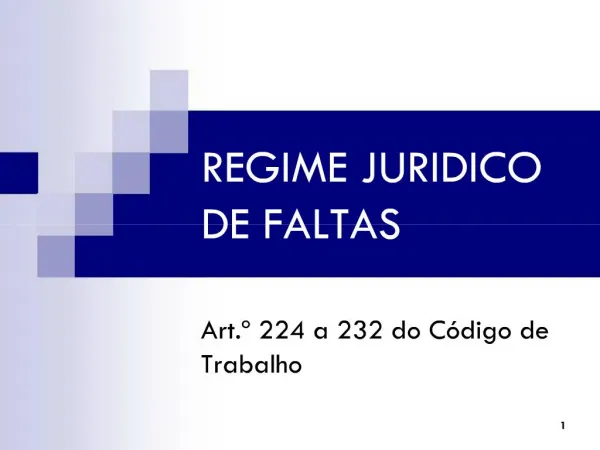 REGIME JURIDICO DE FALTAS