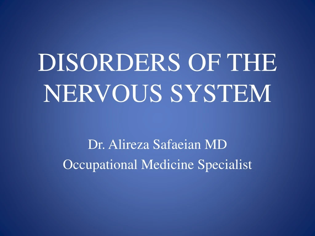 disorders of the nervous system