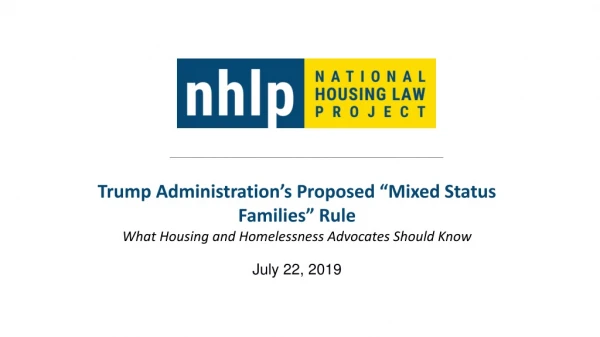 Trump Administration’s Proposed “Mixed Status Families” Rule