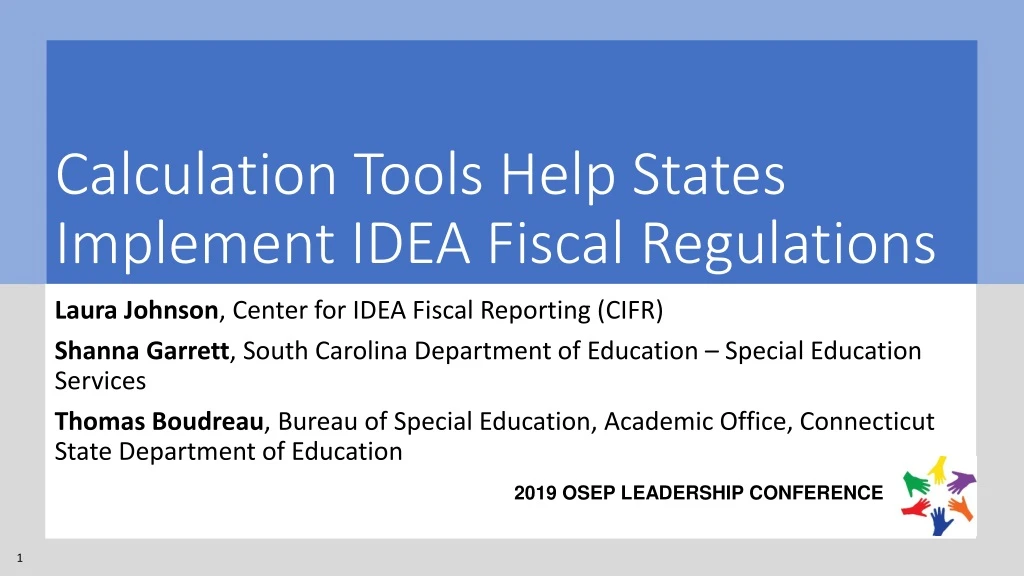 calculation tools help states implement idea fiscal regulations