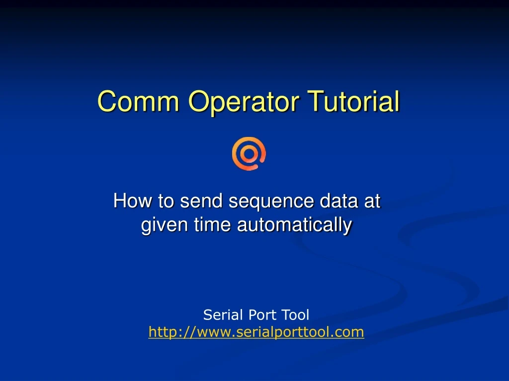 comm operator tutorial