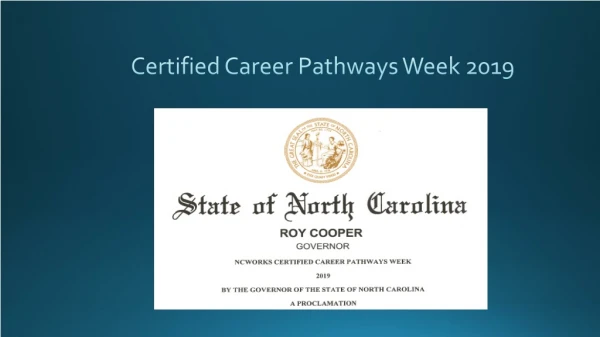 Certified Career Pathways Week 2019