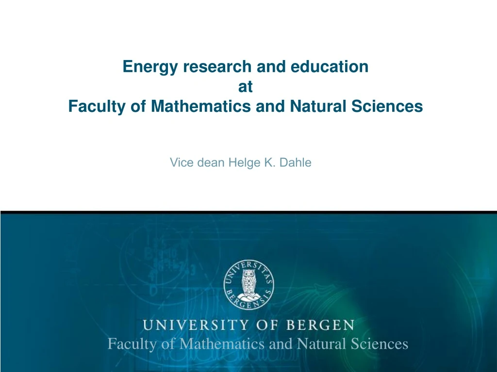 energy research and education at faculty