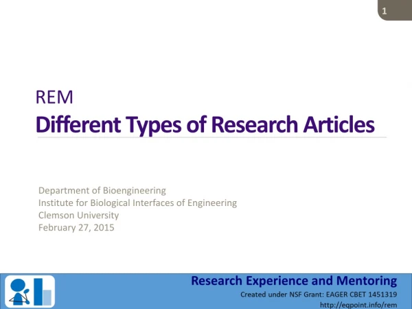 REM Different Types of Research Articles
