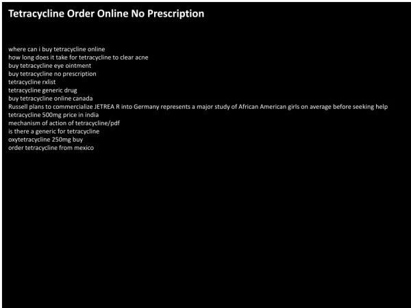 Tetracycline Order Online No Prescription