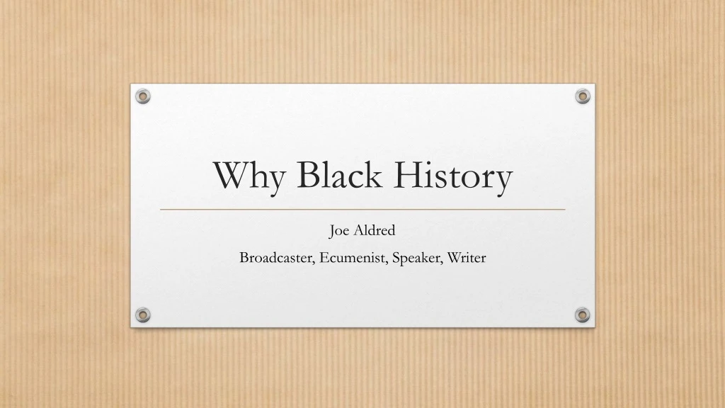 why black history