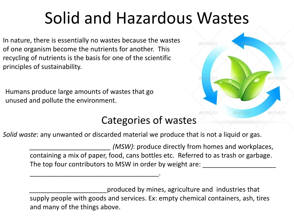 solid and hazardous wastes