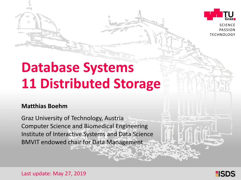 database systems 11 distributed storage