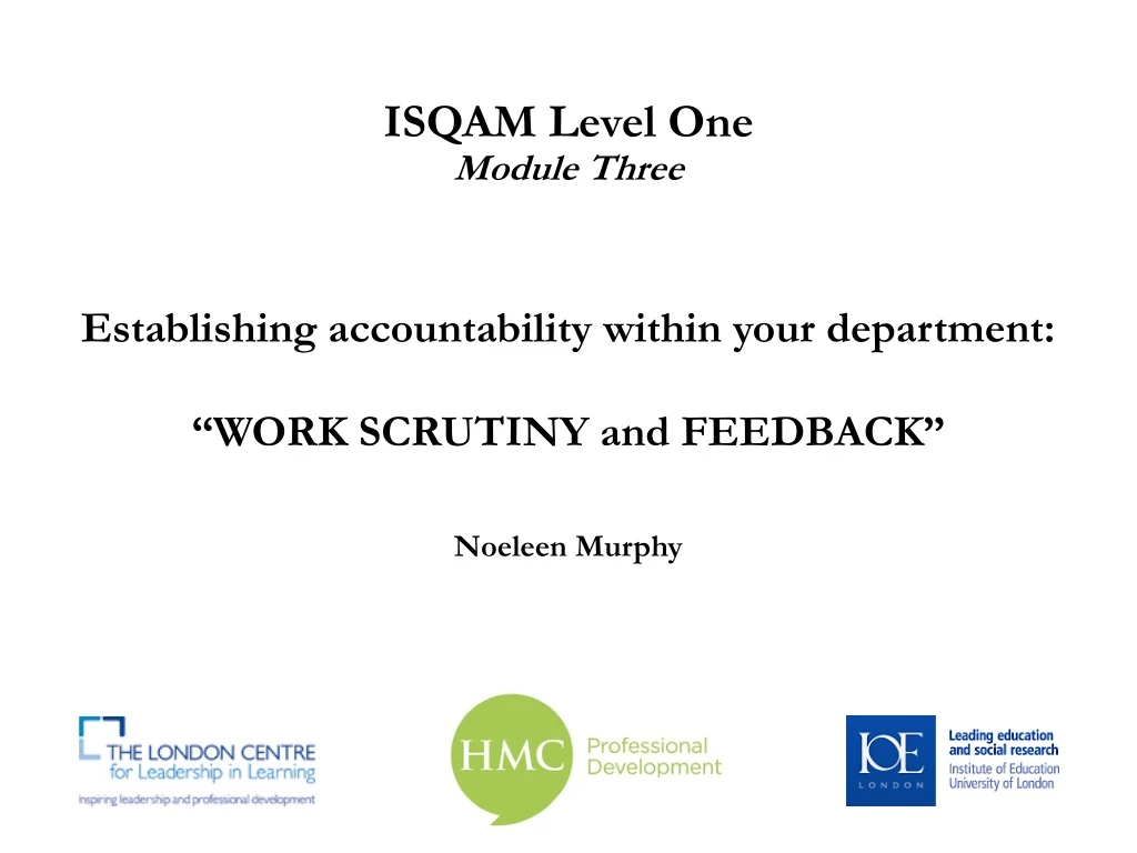 isqam level one module three