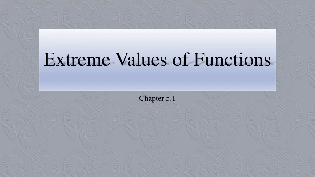 extreme values of functions