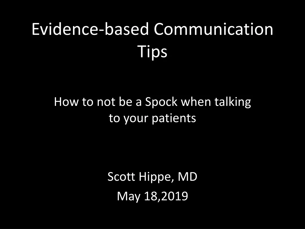 evidence based communication tips