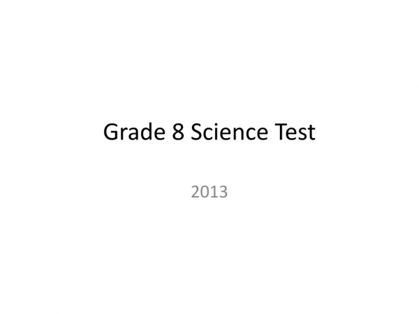 Grade 8 Science Test