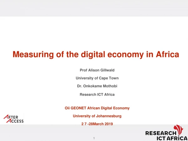 Measuring of the digital economy in Africa