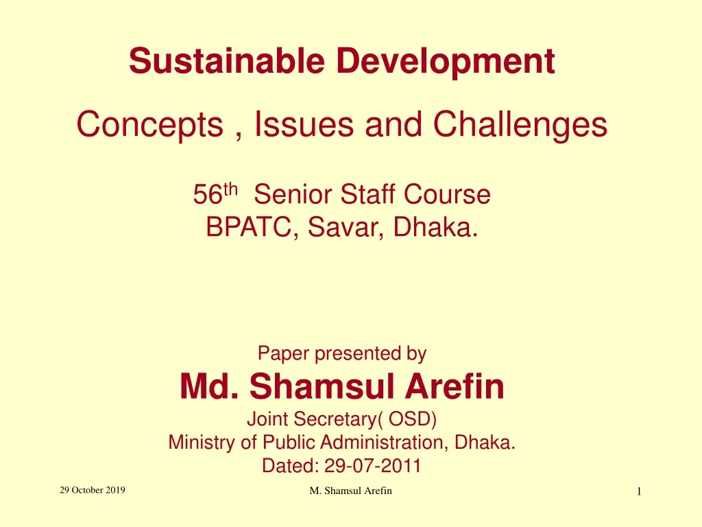 sustainable development concepts issues