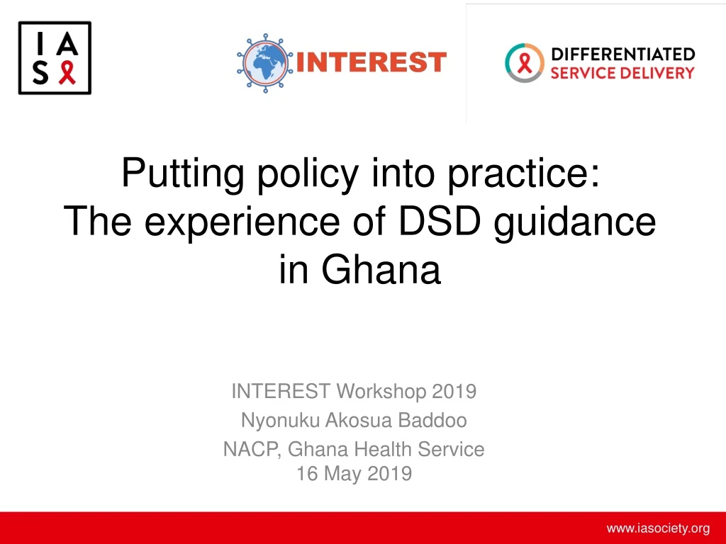 putting policy into practice the experience of dsd guidance in ghana