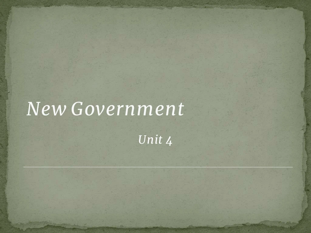 new government