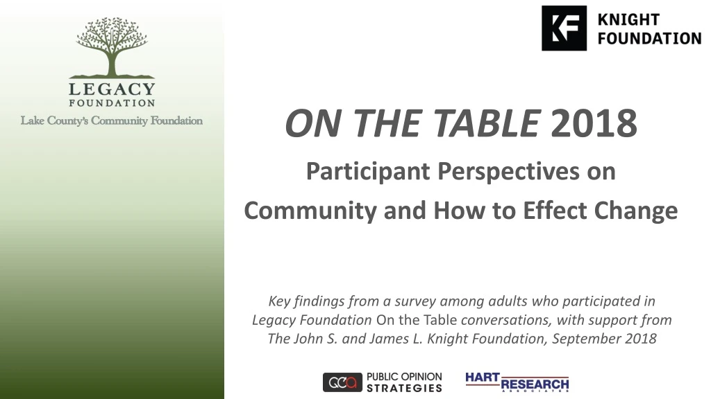 on the table 2018 participant perspectives