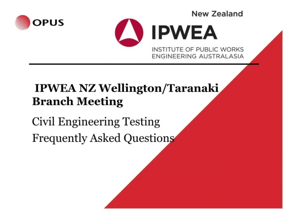 IPWEA NZ Wellington/Taranaki Branch Meeting