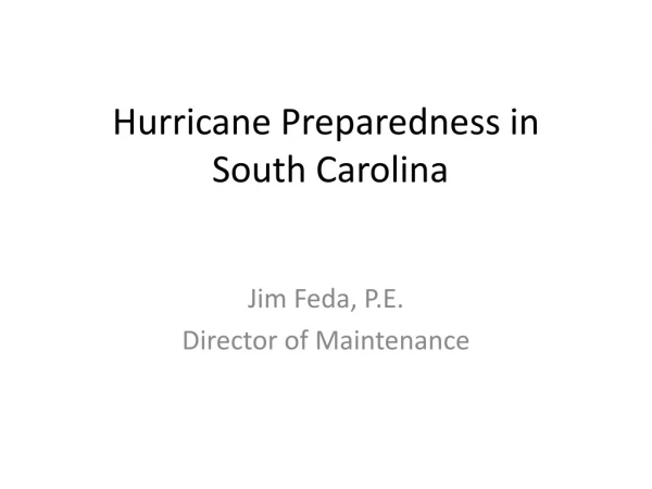 Hurricane Preparedness in South Carolina
