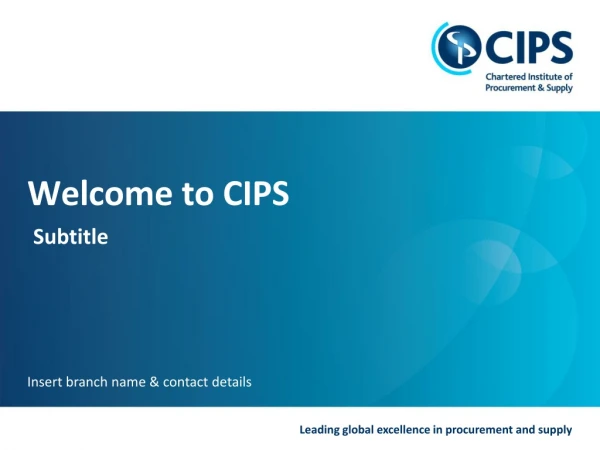 Welcome to CIPS