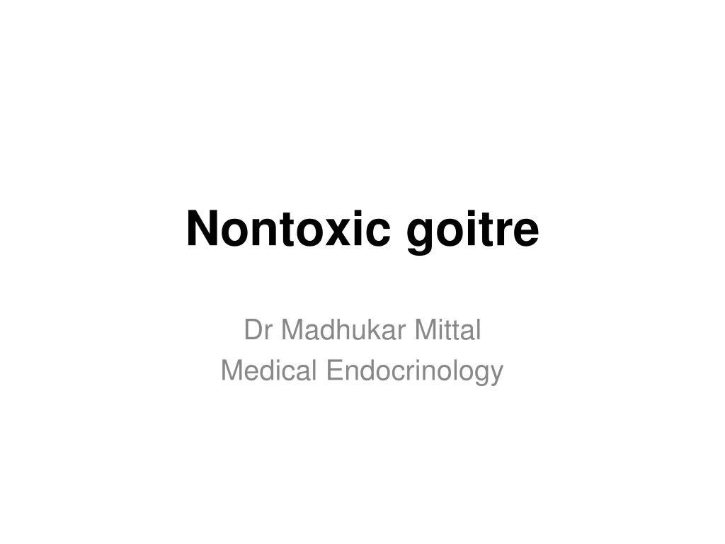 nontoxic goitre