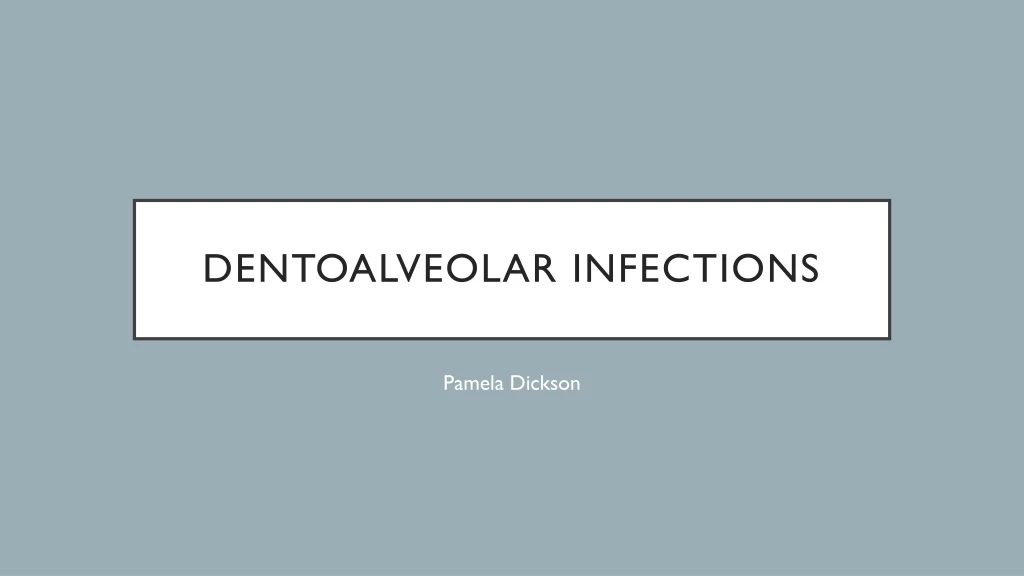 dentoalveolar infections
