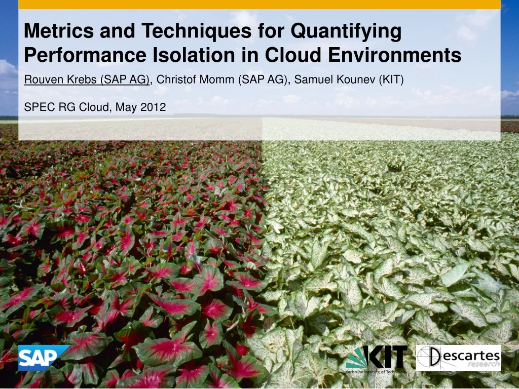 metrics and techniques for quantifying performance isolation in cloud environments